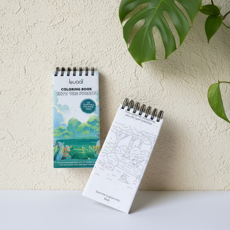 Into the forest Plantable Colouring book