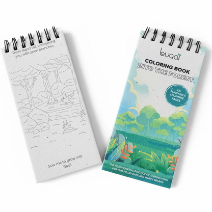 Into the forest Plantable Colouring book