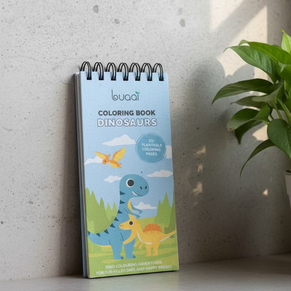 Dinosaurs Plantable Colouring book